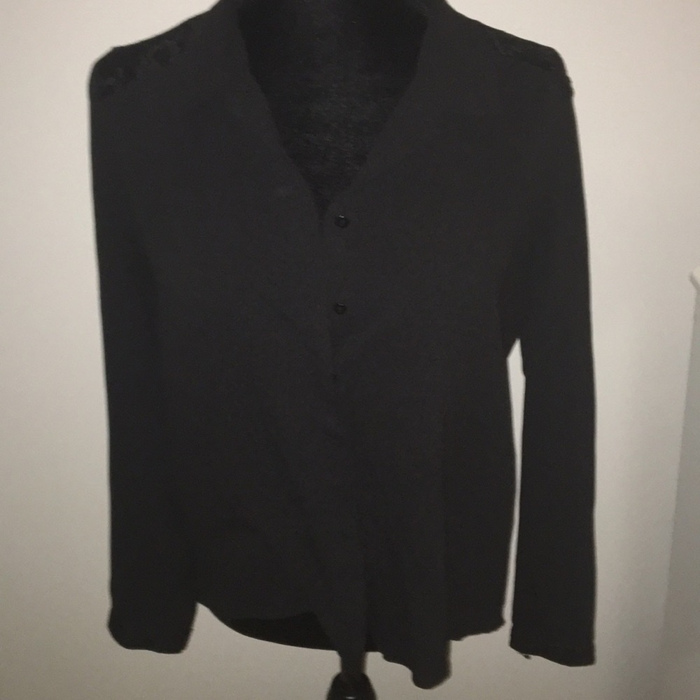 Black sheer button up